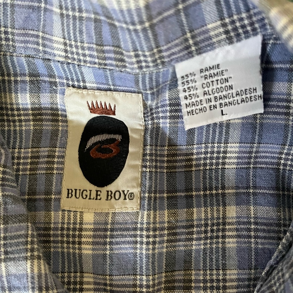 Bugle Boy Men's Blue Plaid Shirt